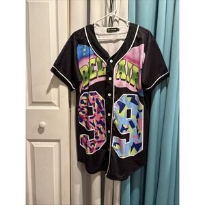 Fresh Prince of Bel Air Jersey Hip Hop Costume Unisex Button Baseball Shirt XL